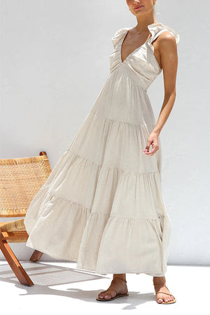 Margovil Sleeveless Linen Maxi Dress