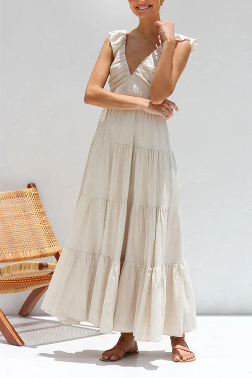 Margovil Sleeveless Linen Maxi Dress