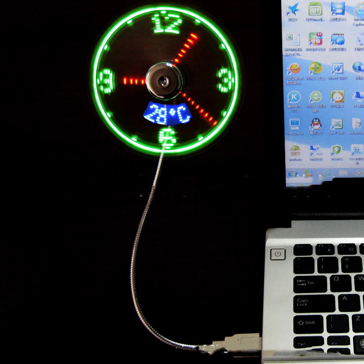 USB Led Clock Fan