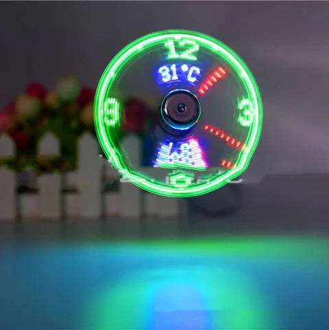 USB Led Clock Fan