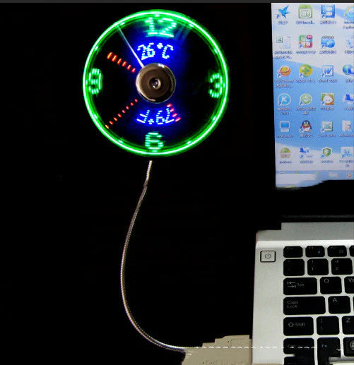 USB Led Clock Fan