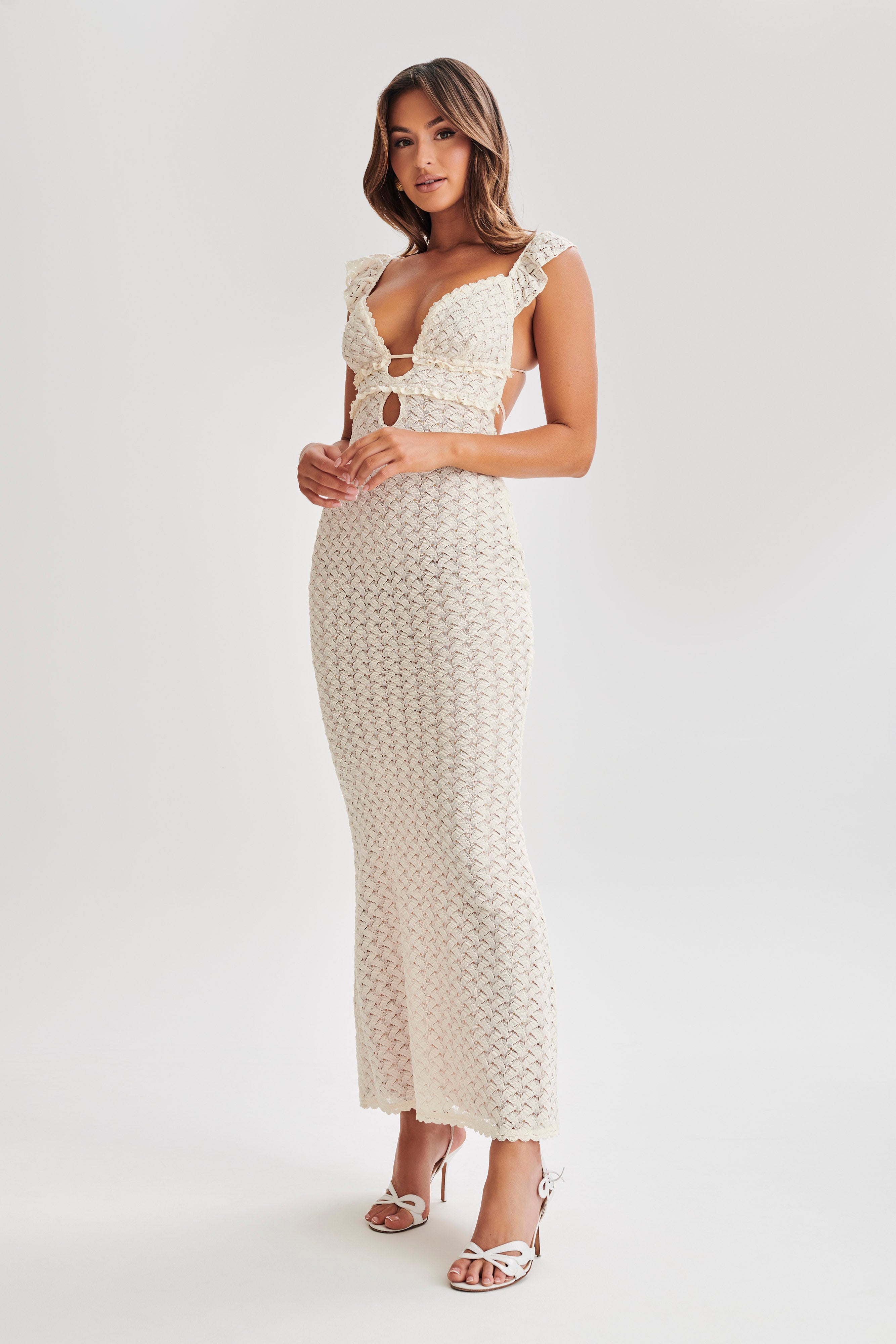 Esra Lace Maxi Dress - Ivory