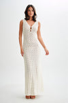 Guiza Crochet Sleeveless Maxi Dress - White