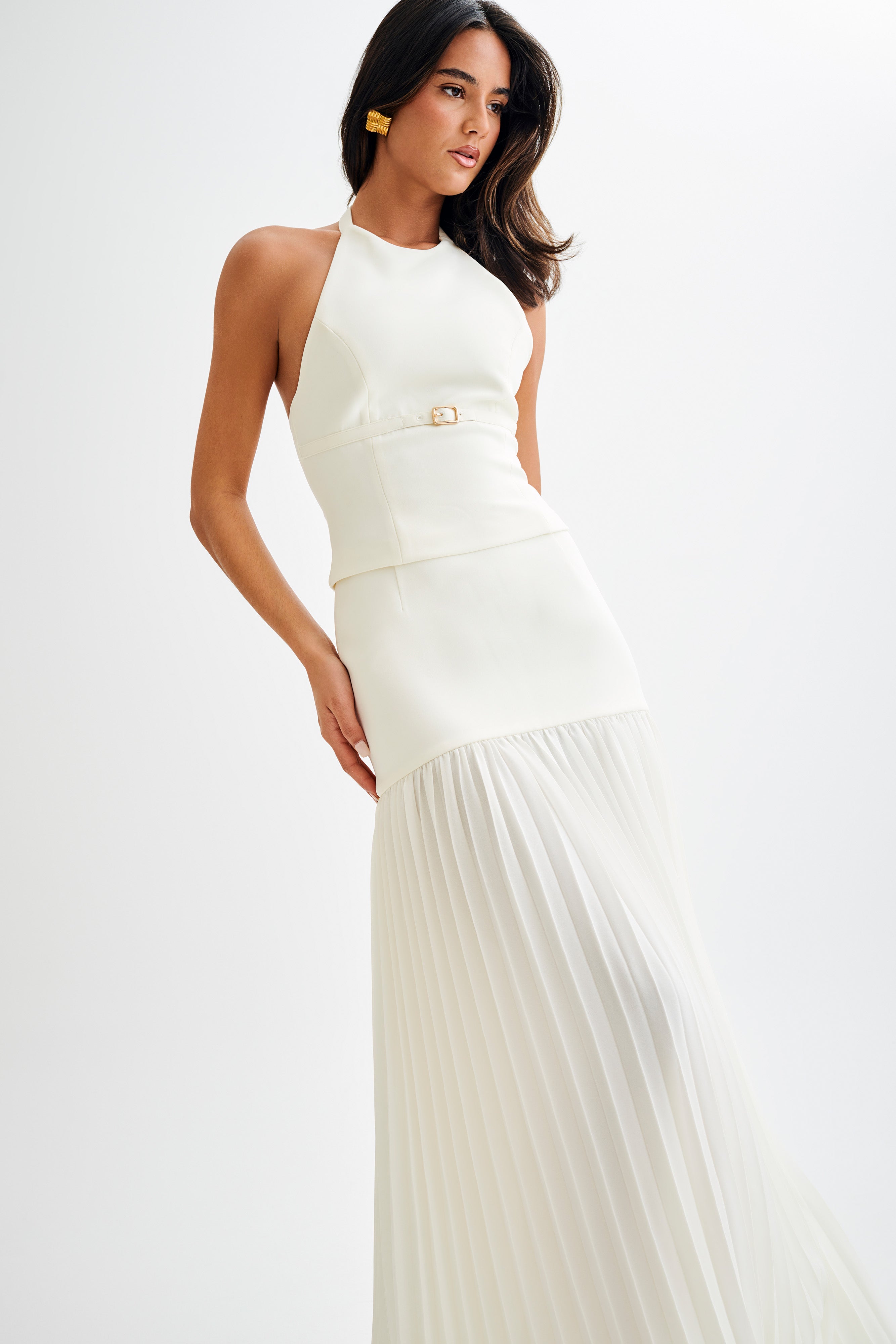 Jillian Pleated Maxi Skirt - Ivory