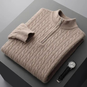 100% Cashmere Woven Half Zip