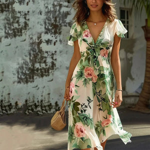 Stylish Dress with Floral Pattern