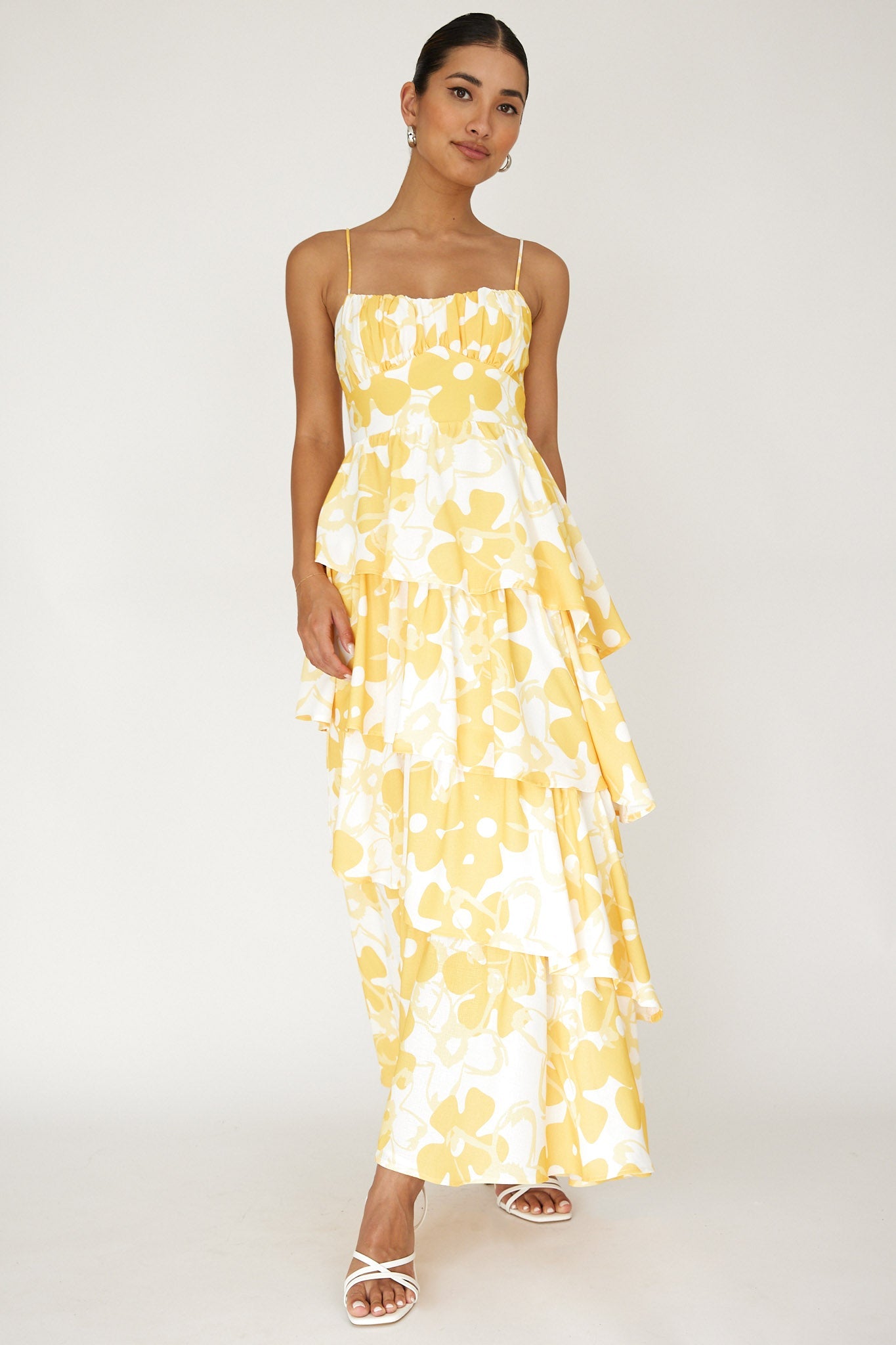 Hopeful Tiered Layered Maxi Dress Yellow