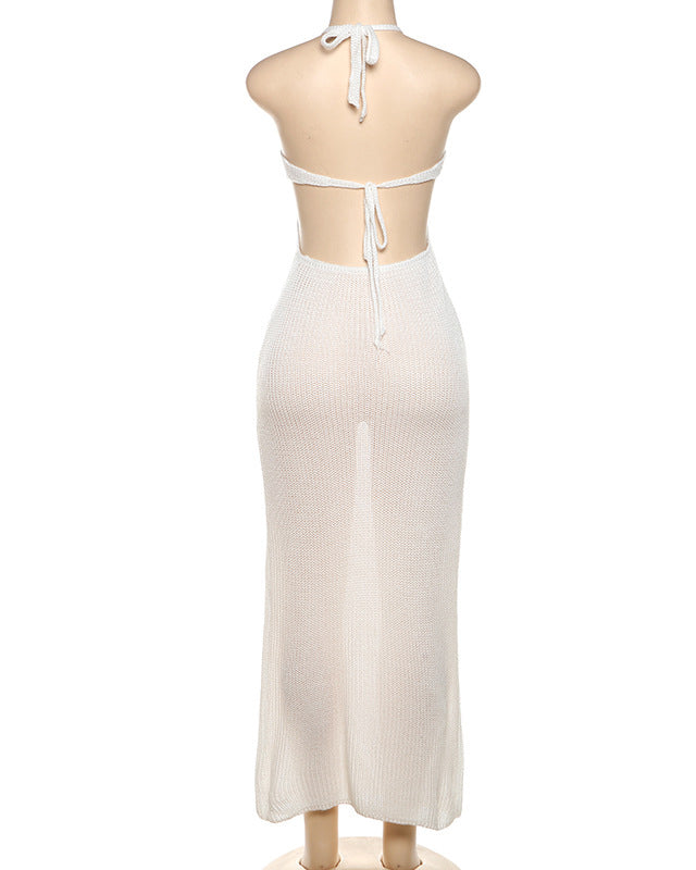 Guizamo Halterneck Backless Dress