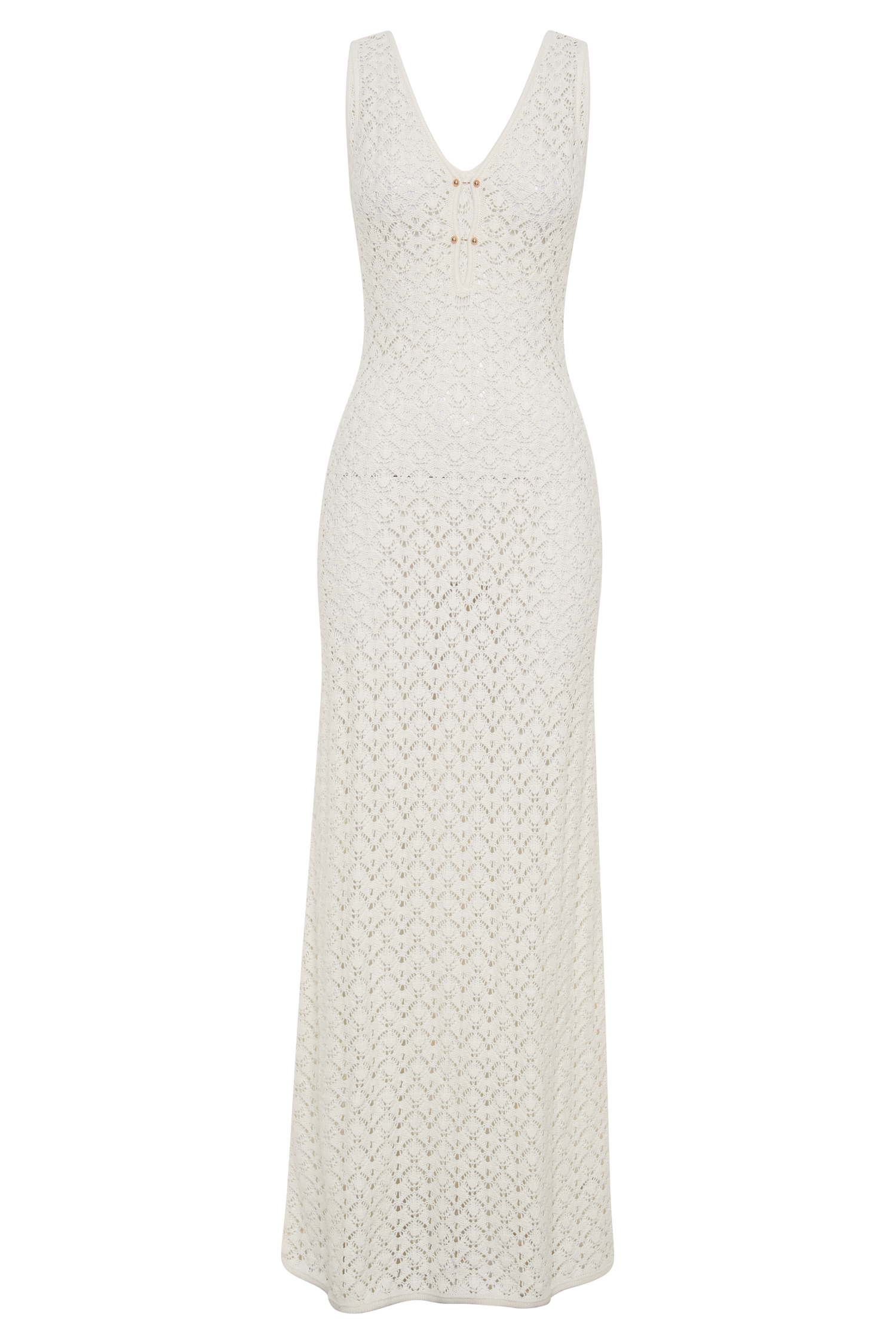 Guiza Crochet Sleeveless Maxi Dress - White