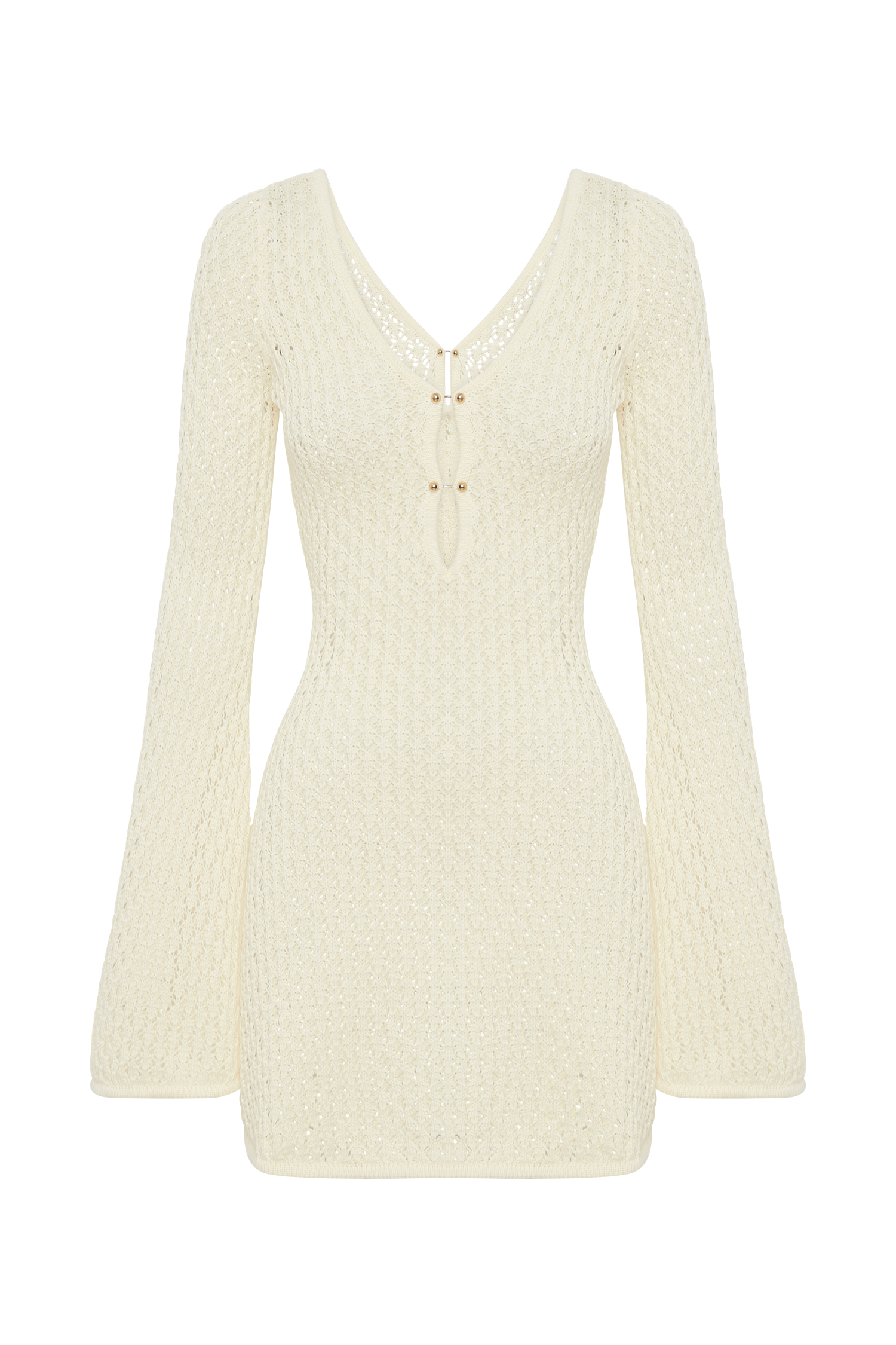 Kayleigh Crochet Knit Mini Dress - White