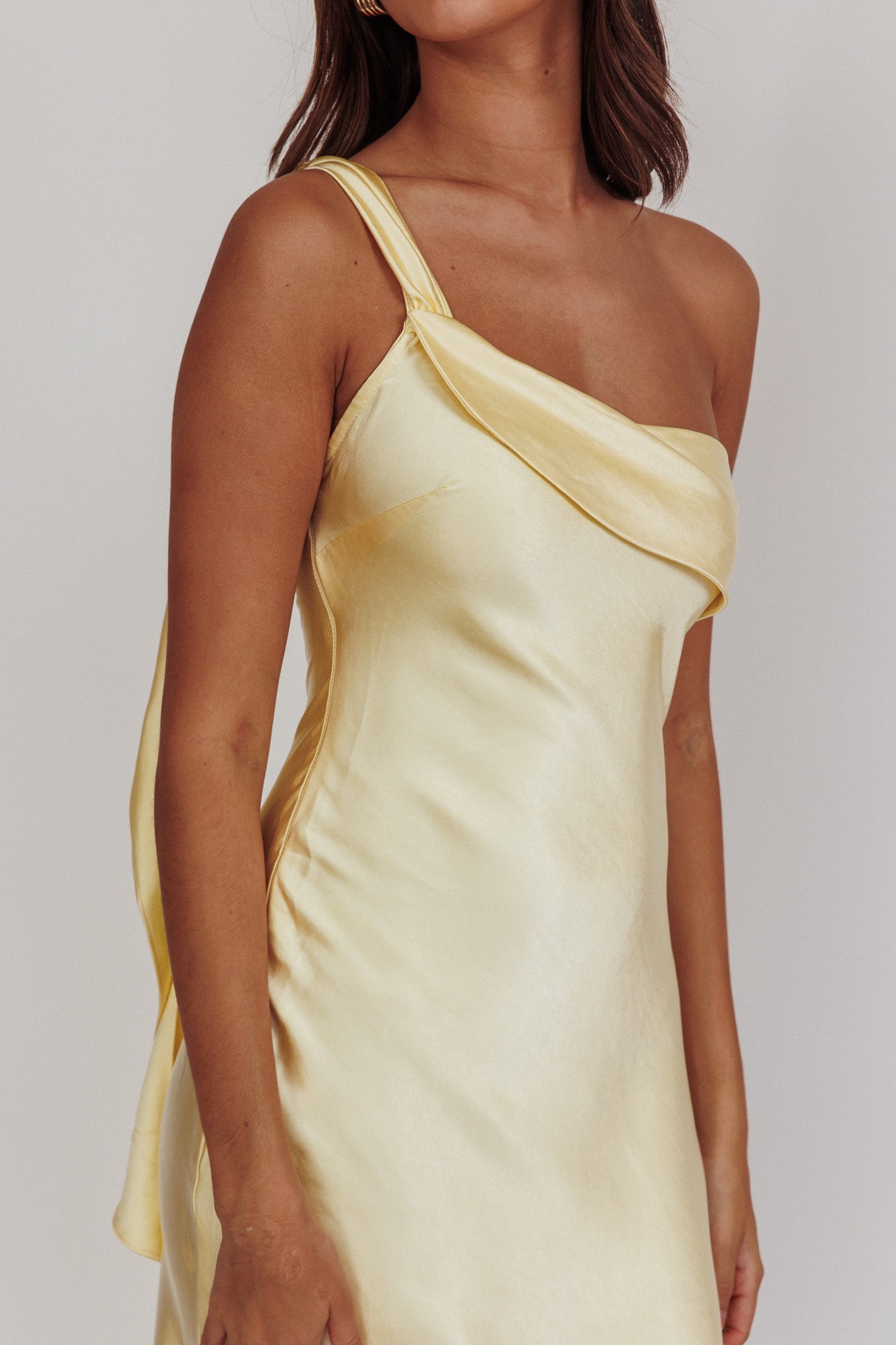 Carmel One-Shoulder Sash Maxi Dress Butter