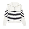 Guizamo Striped Zip Up Sweater