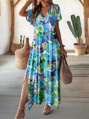 Serena - Retro Floral Print Dress