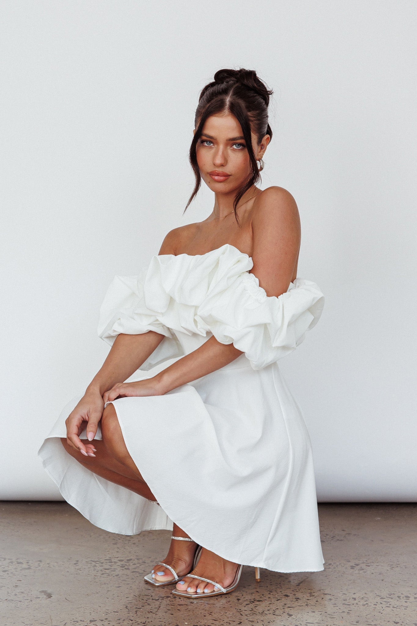 Kailynn Off-Shoulder A-Line Mini Dress White