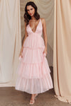 Auguste Tiered Frill Midi Dress Blush