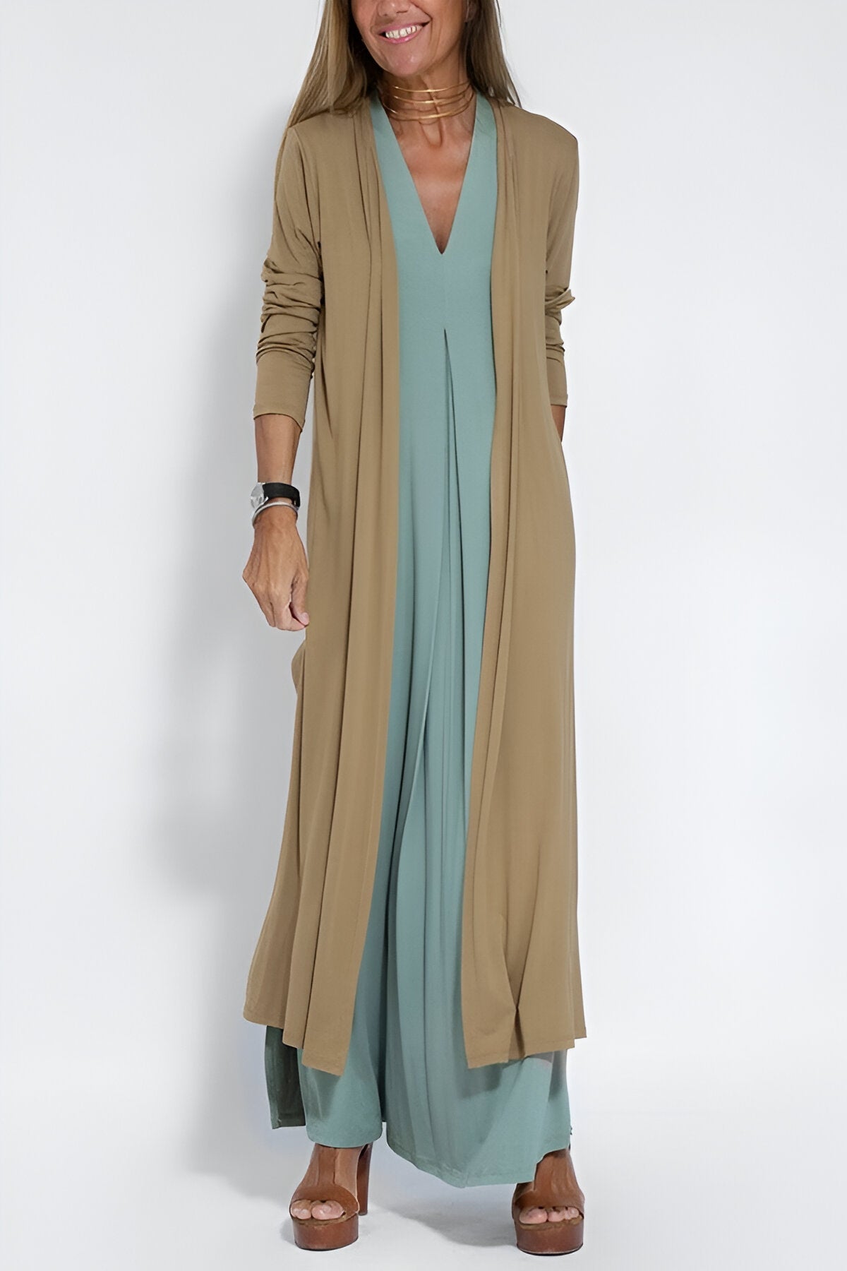 Hannah | Elegant Long Dress + FREE Matching Cardigan