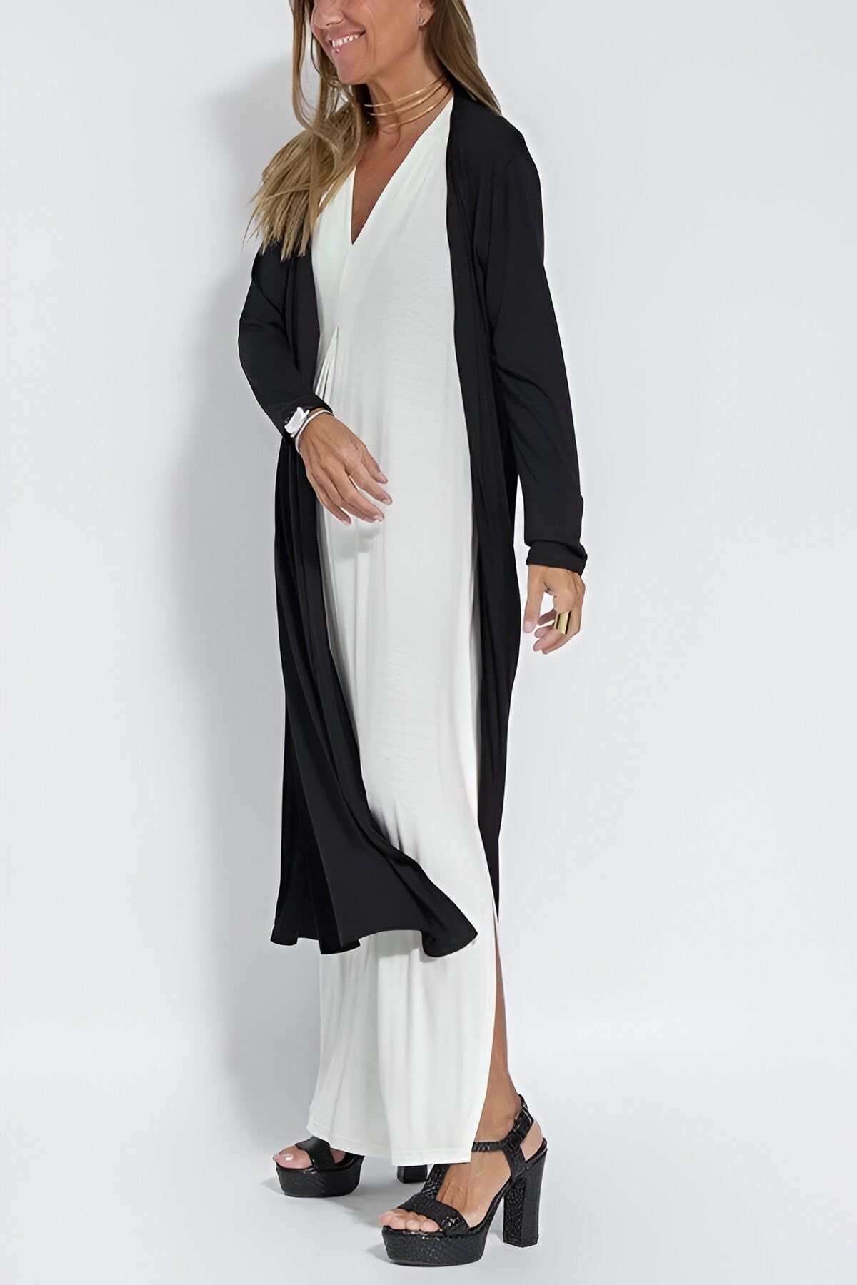 Hannah | Elegant Long Dress + FREE Matching Cardigan